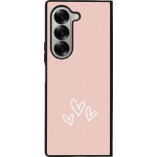 Coque Samsung Galaxy Z Fold6 - Silicone rigide noir Valentine 2023 three minimalist hearts