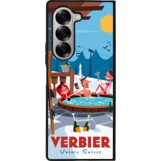 Coque Samsung Galaxy Z Fold6 - Silicone rigide noir Verbier Mountain Jacuzzi