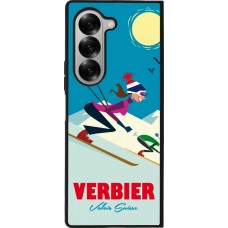 Coque Samsung Galaxy Z Fold6 - Silicone rigide noir Verbier Ski Downhill