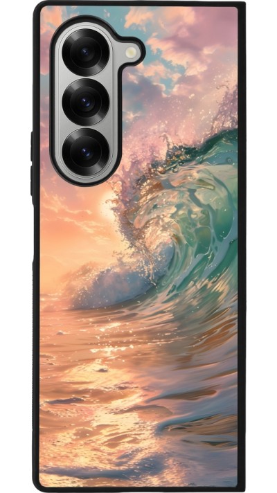 Coque Samsung Galaxy Z Fold6 - Silicone rigide noir Wave Sunset