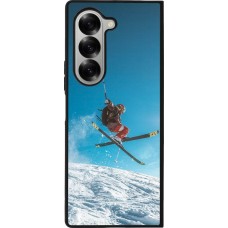 Coque Samsung Galaxy Z Fold6 - Silicone rigide noir Winter 22 Ski Jump