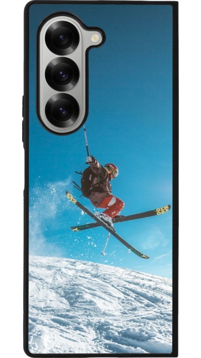 Coque Samsung Galaxy Z Fold6 - Silicone rigide noir Winter 22 Ski Jump