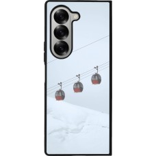 Coque Samsung Galaxy Z Fold6 - Silicone rigide noir Winter 22 ski lift