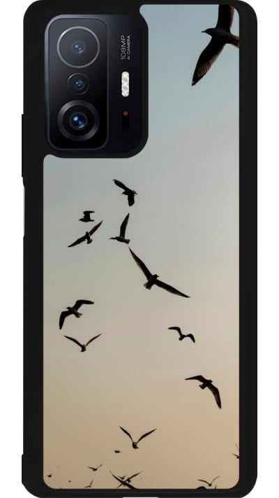 Coque Xiaomi 11T - Silicone rigide noir Autumn 22 flying birds shadow