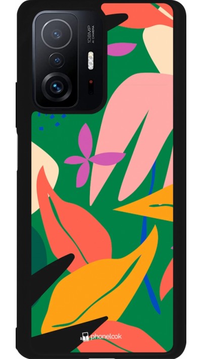 Coque Xiaomi 11T - Silicone rigide noir Abstract Jungle