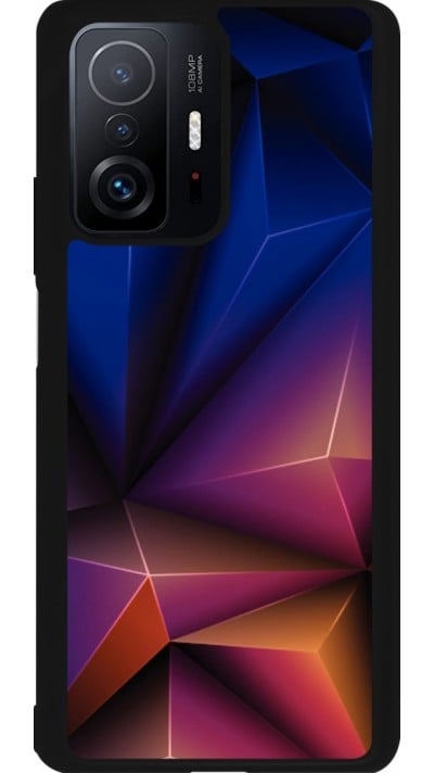 Coque Xiaomi 11T - Silicone rigide noir Abstract Triangles 