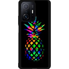 Coque Xiaomi 11T - Silicone rigide noir Ananas Multi-colors