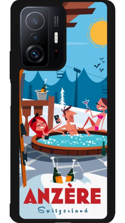 Coque Xiaomi 11T - Silicone rigide noir Anzère Mountain Jacuzzi