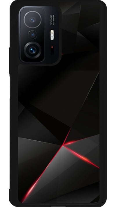 Coque Xiaomi 11T - Silicone rigide noir Black Red Lines