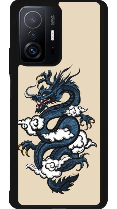 Coque Xiaomi 11T - Silicone rigide noir Blue Dragon Tattoo
