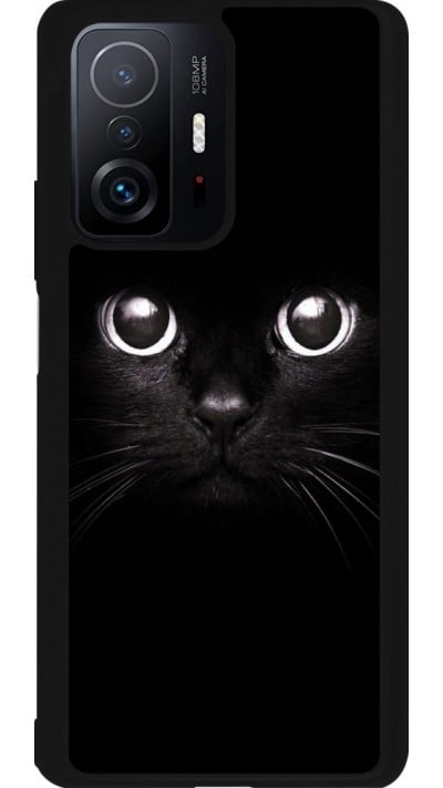 Coque Xiaomi 11T - Silicone rigide noir Cat eyes