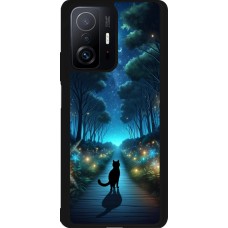 Xiaomi 11T Case Hülle - Silikon schwarz Schwarze Katze Spaziergang