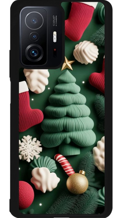 Coque Xiaomi 11T - Silicone rigide noir Christmas 25 Christmas textiles