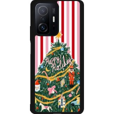 Coque Xiaomi 11T - Silicone rigide noir Christmas 25 Happy Holiday