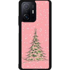 Coque Xiaomi 11T - Silicone rigide noir Christmas 25 Pink Tree