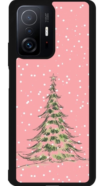 Coque Xiaomi 11T - Silicone rigide noir Christmas 25 Pink Tree