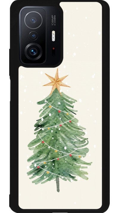 Coque Xiaomi 11T - Silicone rigide noir Christmas 25 Sketch Tree