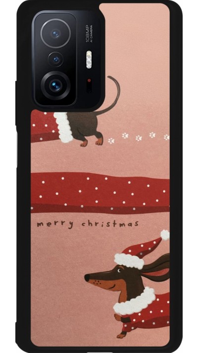 Coque Xiaomi 11T - Silicone rigide noir Christmas 25 Teckel Merry Xmas