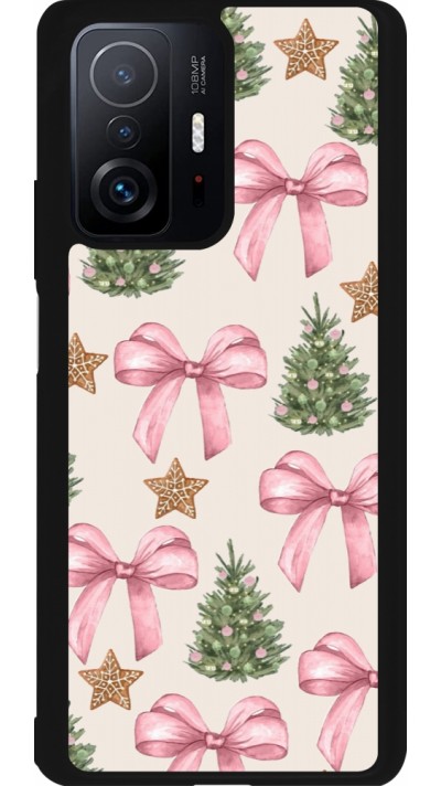 Coque Xiaomi 11T - Silicone rigide noir Christmas 25 Vintage Ribbons