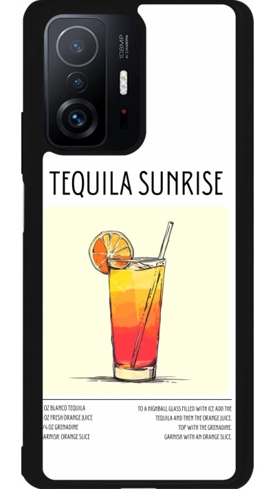 Coque Xiaomi 11T - Silicone rigide noir Cocktail recette Tequila Sunrise