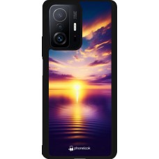 Xiaomi 11T Case Hülle - Silikon schwarz Sonnenuntergang gelb violett