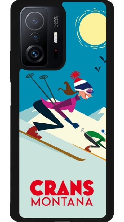 Coque Xiaomi 11T - Silicone rigide noir Crans-Montana Ski Downhill