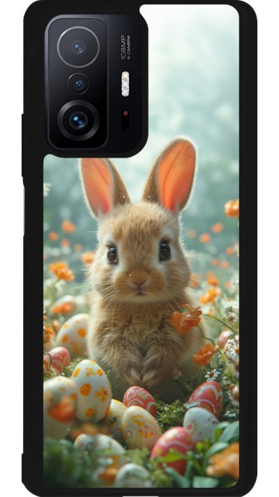 Xiaomi 11T Case Hülle - Silikon schwarz Easter 2026 Rabbit in the garden