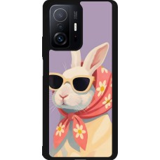 Coque Xiaomi 11T - Silicone rigide noir Easter 2026 Rabbit with scarf