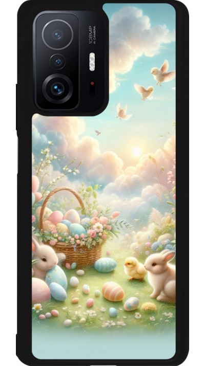 Coque Xiaomi 11T - Silicone rigide noir Easter 2025 Pastel Pâques