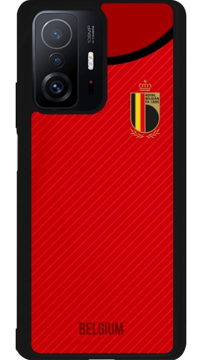 Coque Xiaomi 11T - Silicone rigide noir Maillot de football Belgique 2022 personnalisable