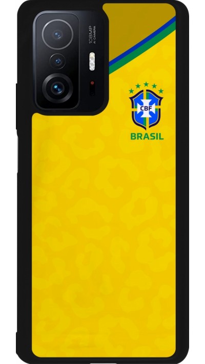 Coque Xiaomi 11T - Silicone rigide noir Maillot de football Brésil 2022 personnalisable