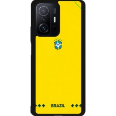 Coque Xiaomi 11T - Silicone rigide noir Maillot de football Bresil 2026 personnalisable