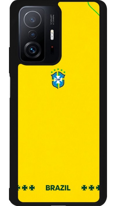 Coque Xiaomi 11T - Silicone rigide noir Maillot de football Bresil 2026 personnalisable