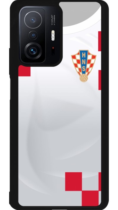 Coque Xiaomi 11T - Silicone rigide noir Maillot de football Croatie 2022 personnalisable