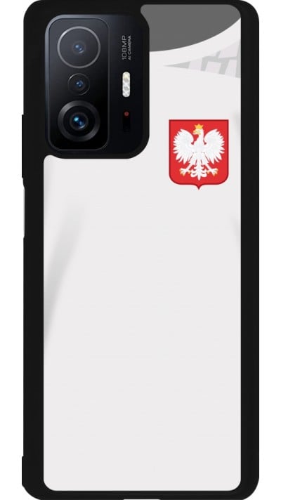 Coque Xiaomi 11T - Silicone rigide noir Maillot de football Pologne 2022 personnalisable