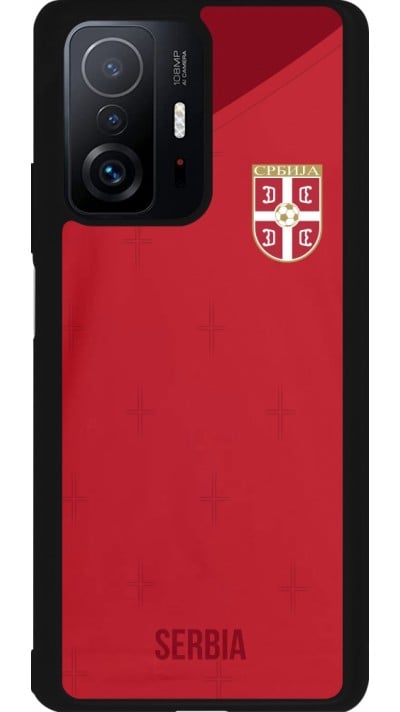 Coque Xiaomi 11T - Silicone rigide noir Maillot de football Serbie 2022 personnalisable