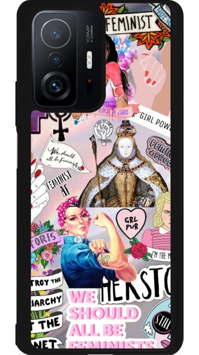 Coque Xiaomi 11T - Silicone rigide noir Girl Power Collage