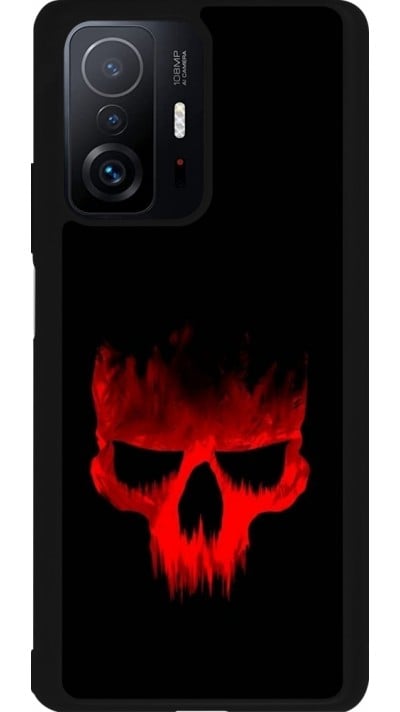 Coque Xiaomi 11T - Silicone rigide noir Halloween 2023 scary skull