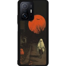 Xiaomi 11T Case Hülle - Silikon schwarz Halloween 2025 Ghost on a bicycle