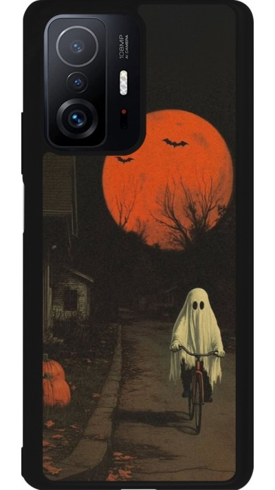 Xiaomi 11T Case Hülle - Silikon schwarz Halloween 2025 Ghost on a bicycle