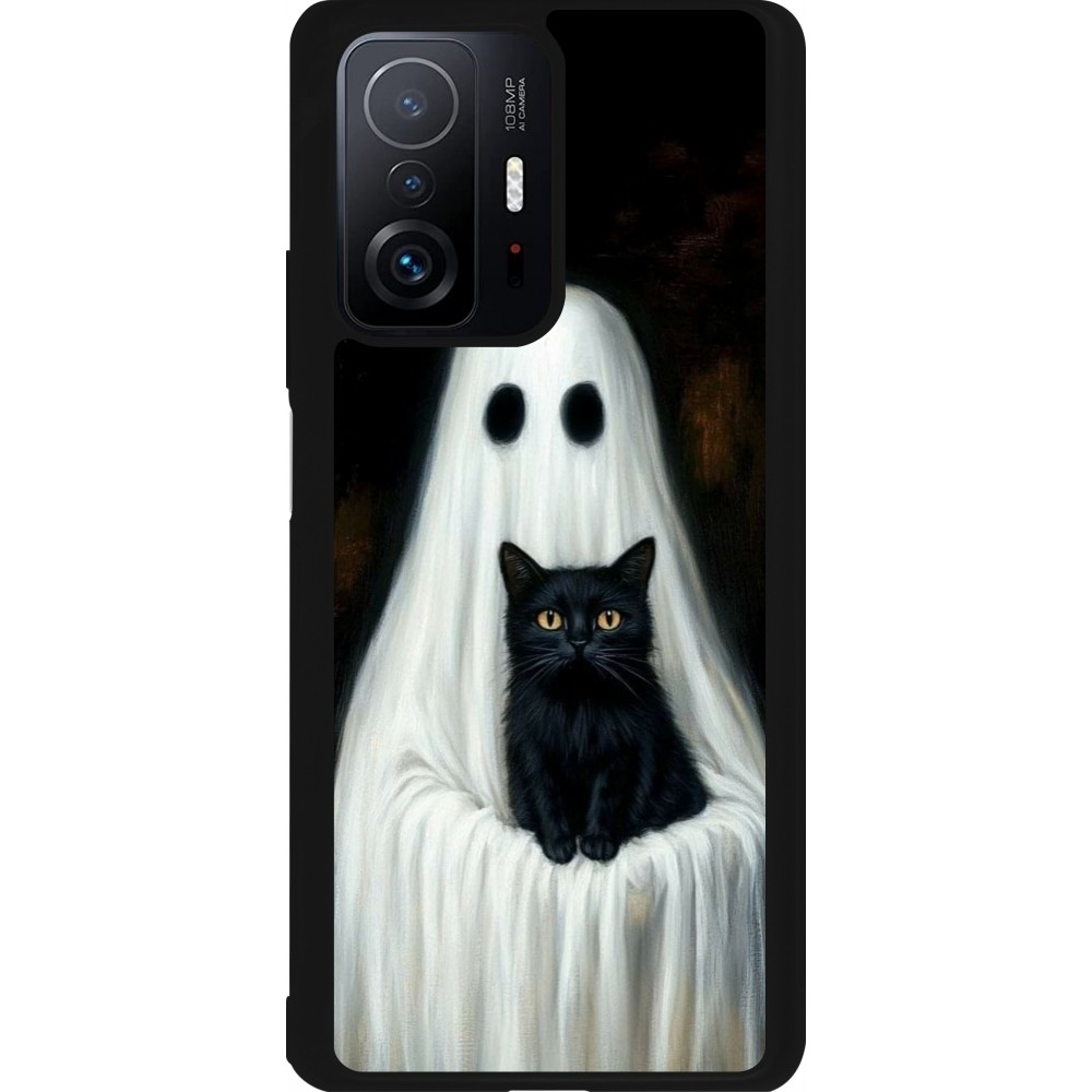 Xiaomi 11T Case Hülle - Silikon schwarz Halloween 2025 Ghost with black cat
