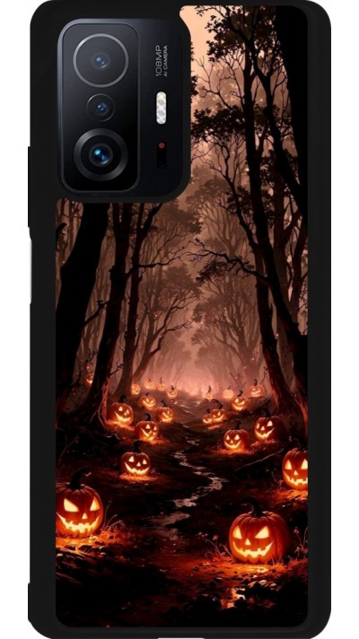Xiaomi 11T Case Hülle - Silikon schwarz Halloween 2025 Road of Terrifying Pumpkins
