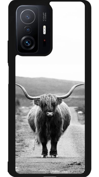 Coque Xiaomi 11T - Silicone rigide noir Highland cattle