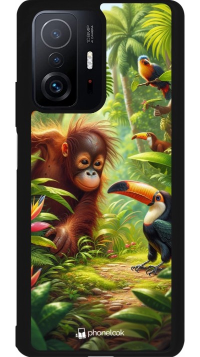 Coque Xiaomi 11T - Silicone rigide noir Jungle Tropicale Tayrona