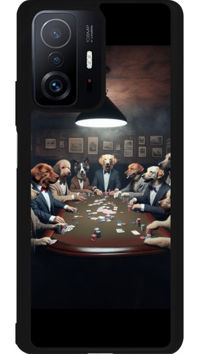 Coque Xiaomi 11T - Silicone rigide noir Les pokerdogs