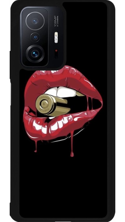 Xiaomi 11T Case Hülle - Silikon schwarz Lips bullet