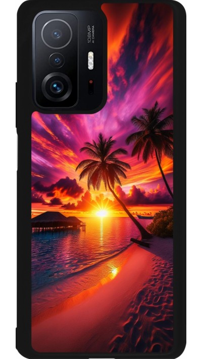 Coque Xiaomi 11T - Silicone rigide noir Maldives Dusk Bliss