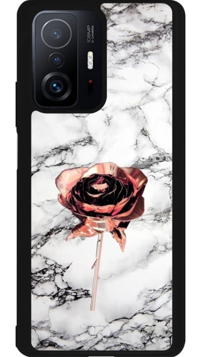 Xiaomi 11T Case Hülle - Silikon schwarz Marble Rose Gold