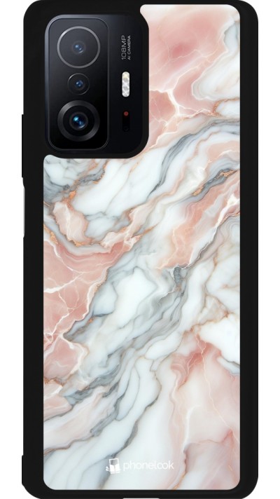 Xiaomi 11T Case Hülle - Silikon schwarz Rosa Leuchtender Marmor