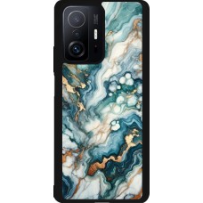 Coque Xiaomi 11T - Silicone rigide noir Marbre Vert Bleu Doré